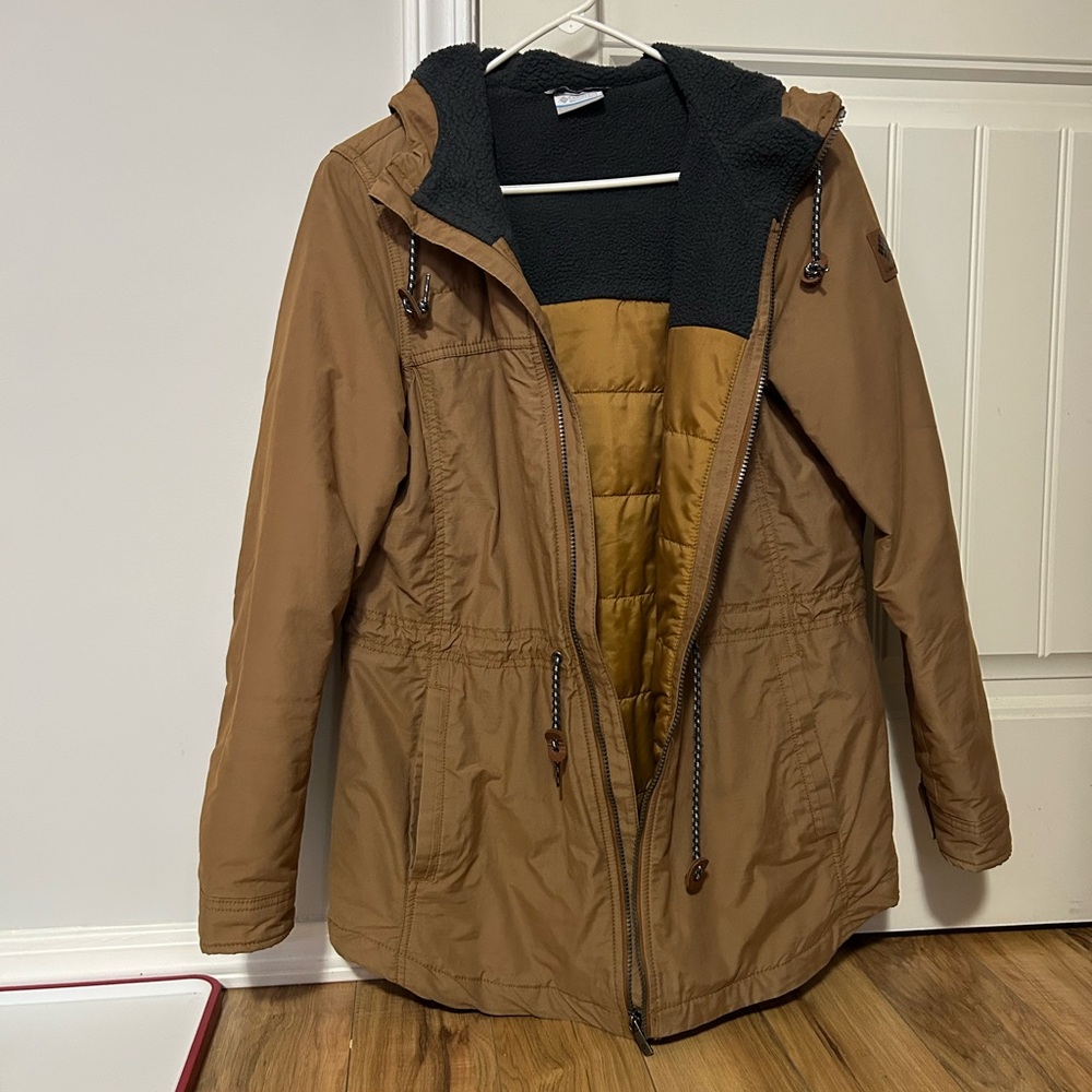 Columbia Brown Nylon With Fleece Jacket